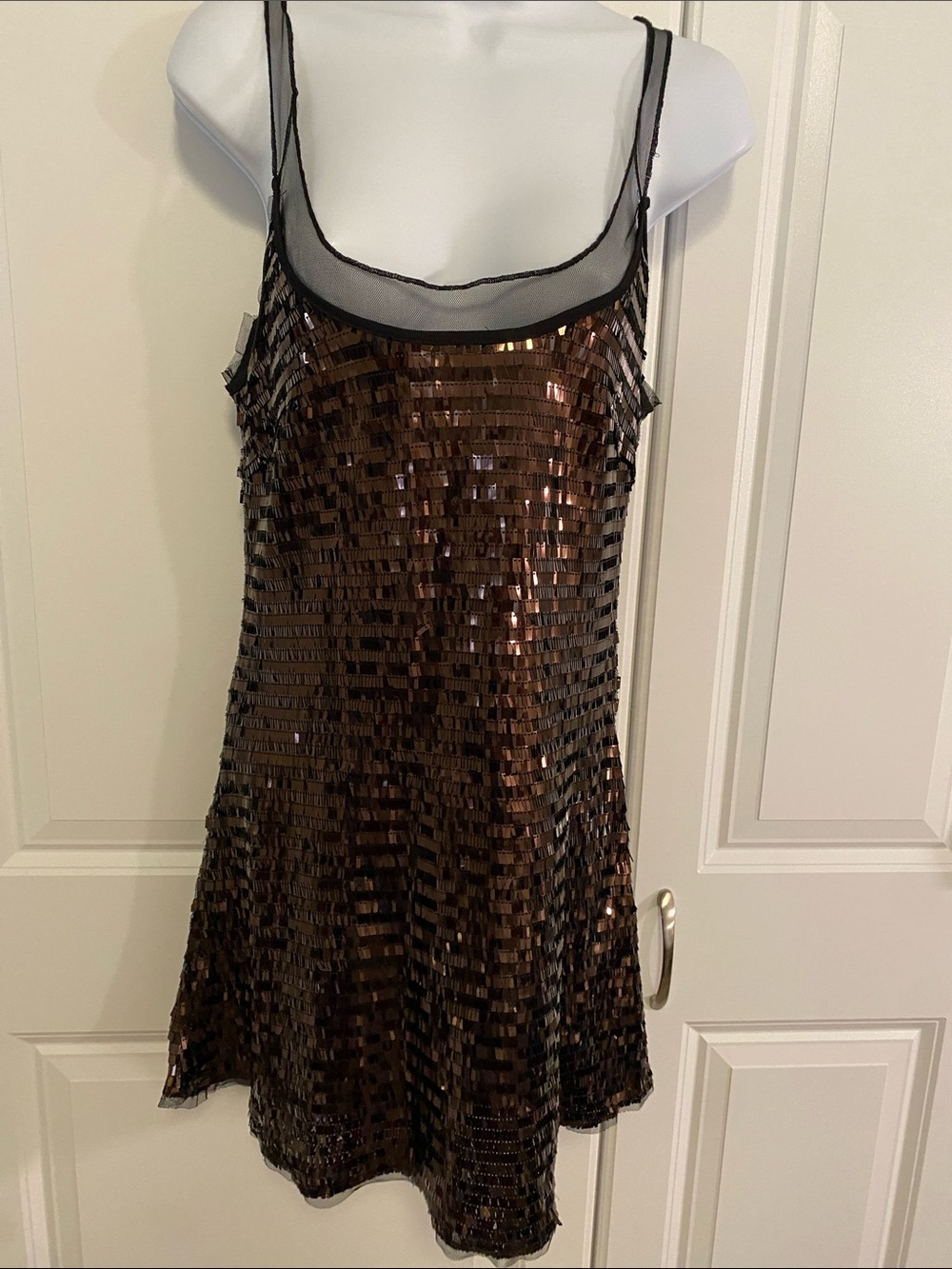 Free People Brown Sequin Mini Dress